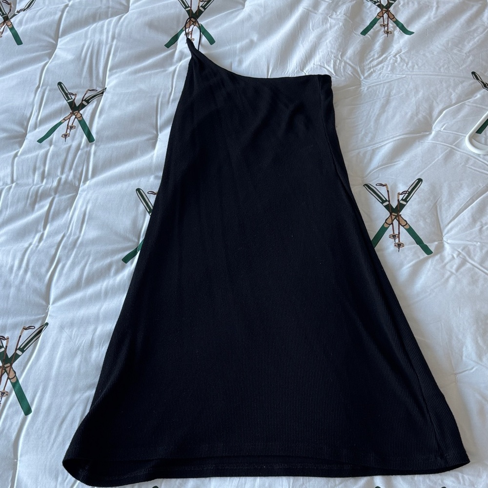 Josh Brown Corded Single Strap Ribbed Dress Black - Picture 4 of 5